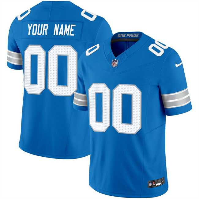 Men%27s Detroit Lions Active Player Custom Blue 2024 F.U.S.E. Vapor Limited Football Stitched Jersey